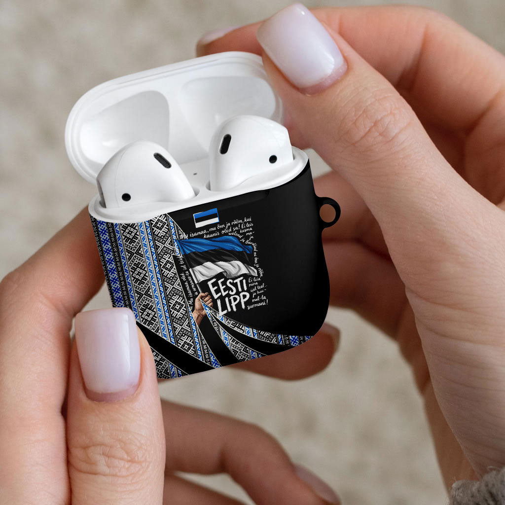 Estonia June 4 1884 Eesti Lipp AirPods Case Ethnic Traditional Folk Art Flag