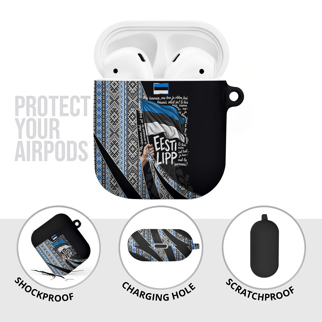 Estonia June 4 1884 Eesti Lipp AirPods Case Ethnic Traditional Folk Art Flag