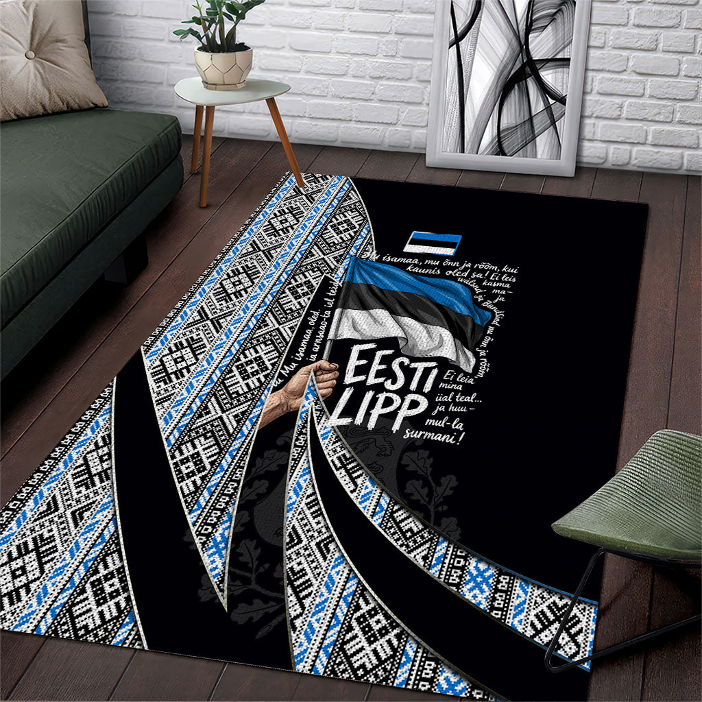 Estonia June 4 1884 Eesti Lipp Area Rug Ethnic Traditional Folk Art Flag