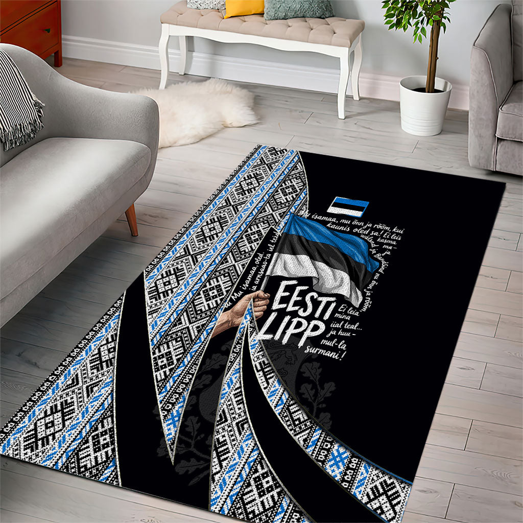 Estonia June 4 1884 Eesti Lipp Area Rug Ethnic Traditional Folk Art Flag