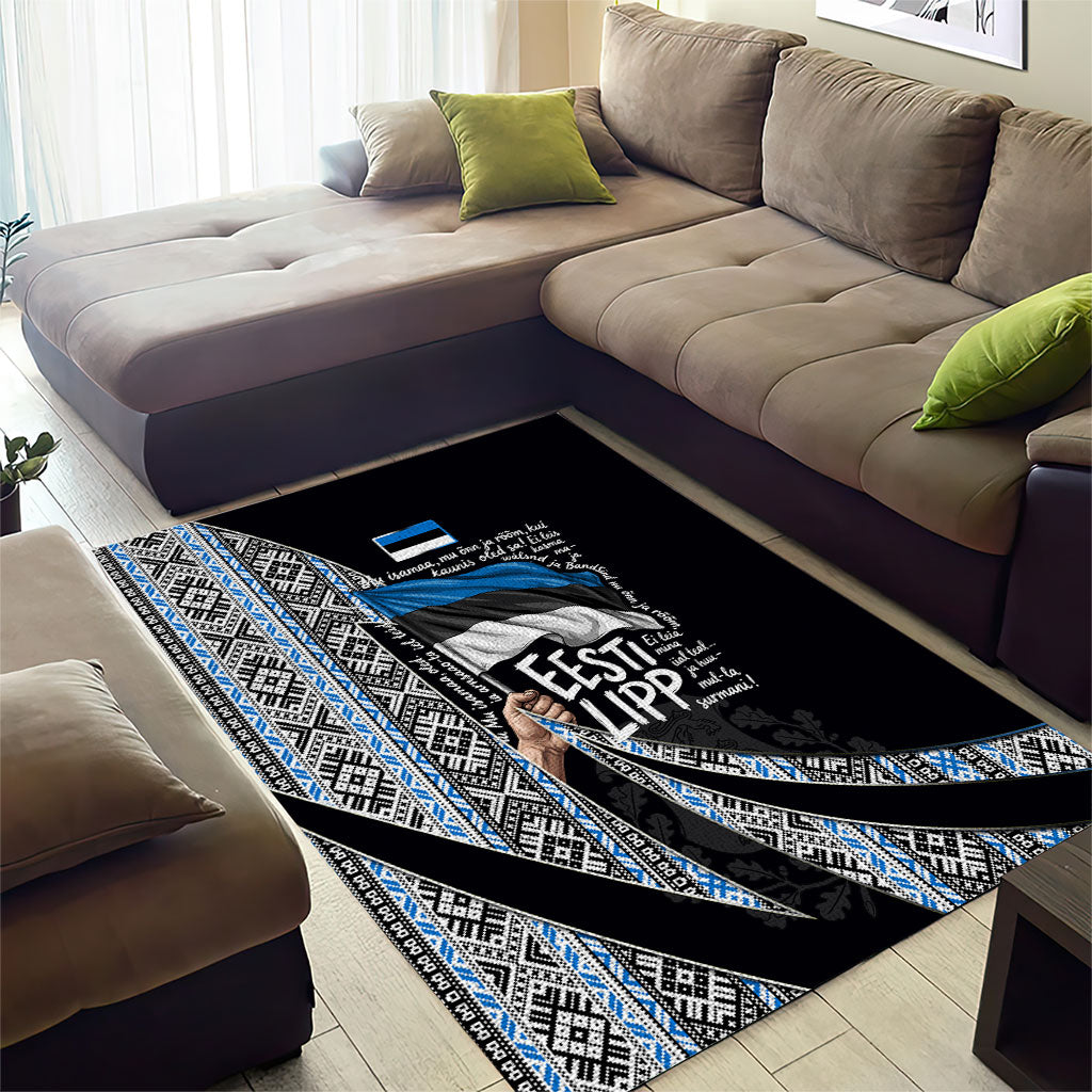 Estonia June 4 1884 Eesti Lipp Area Rug Ethnic Traditional Folk Art Flag