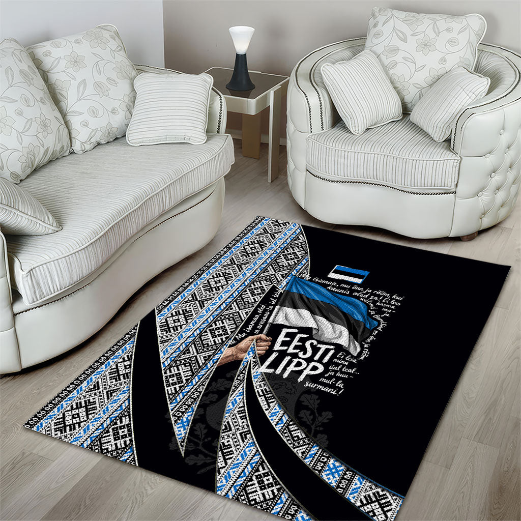 Estonia June 4 1884 Eesti Lipp Area Rug Ethnic Traditional Folk Art Flag