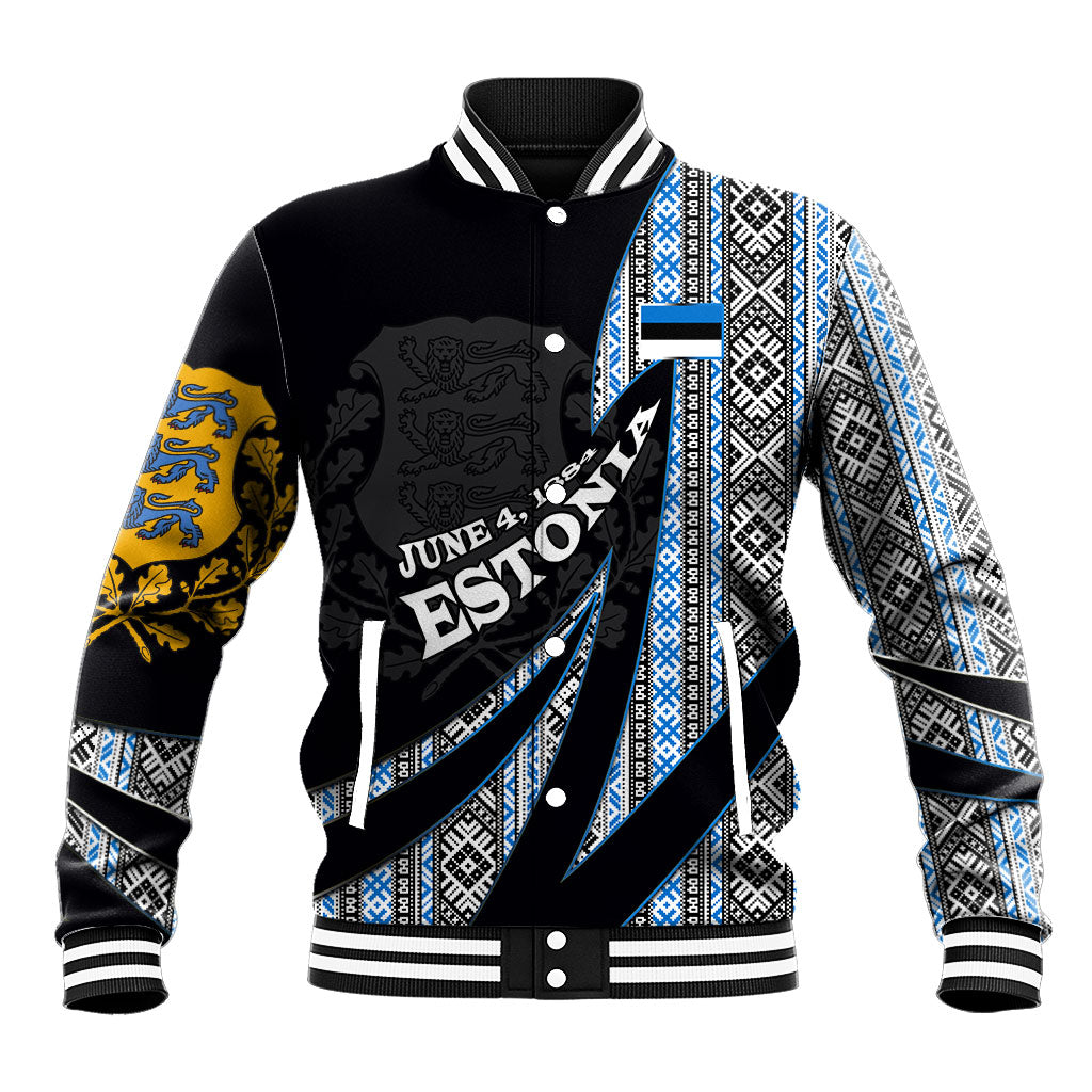 Estonia June 4 1884 Eesti Lipp Baseball Jacket Ethnic Traditional Folk Art Flag