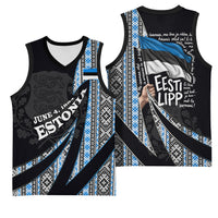 Estonia June 4 1884 Eesti Lipp Basketball Jersey Ethnic Traditional Folk Art Flag