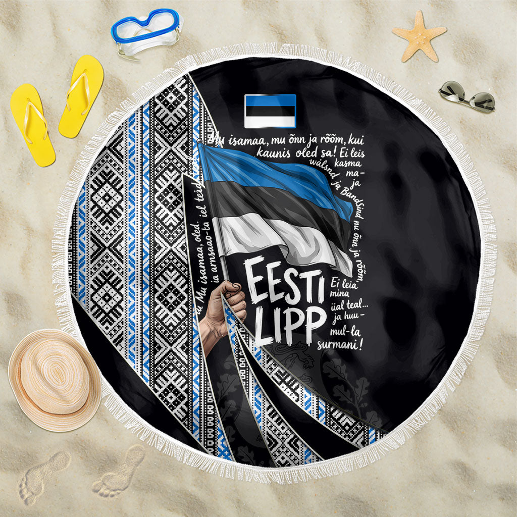 Estonia June 4 1884 Eesti Lipp Beach Blanket Ethnic Traditional Folk Art Flag