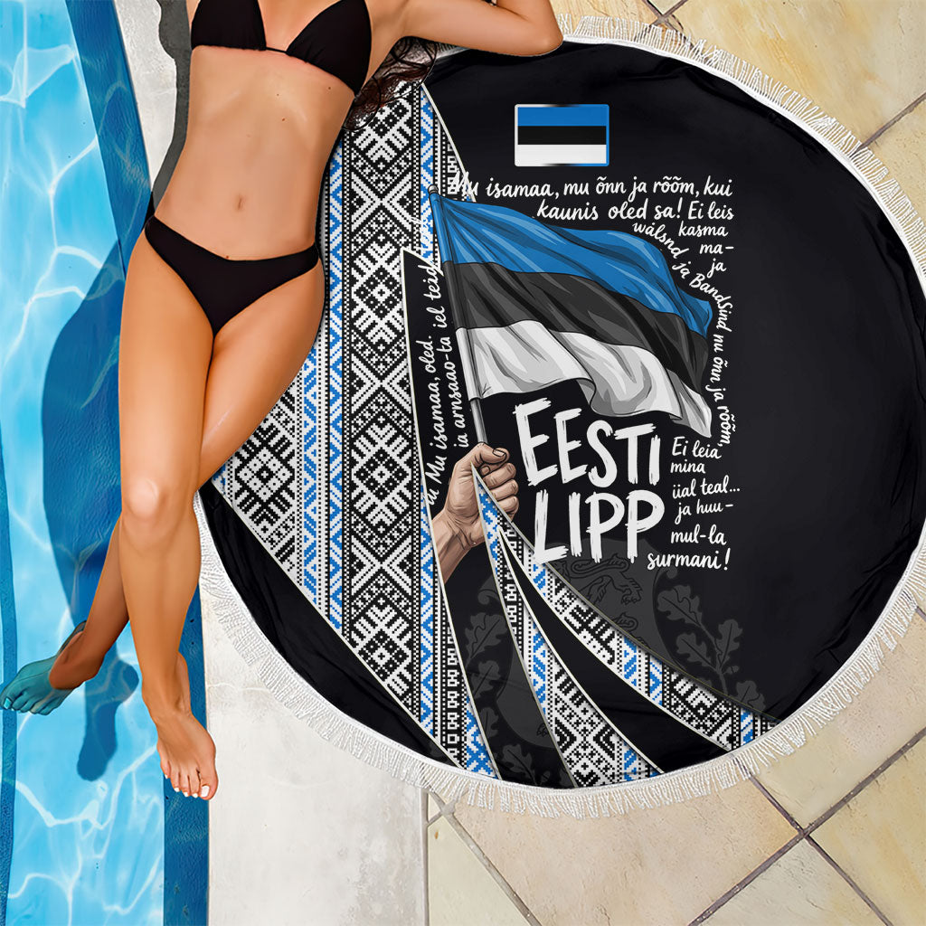 Estonia June 4 1884 Eesti Lipp Beach Blanket Ethnic Traditional Folk Art Flag