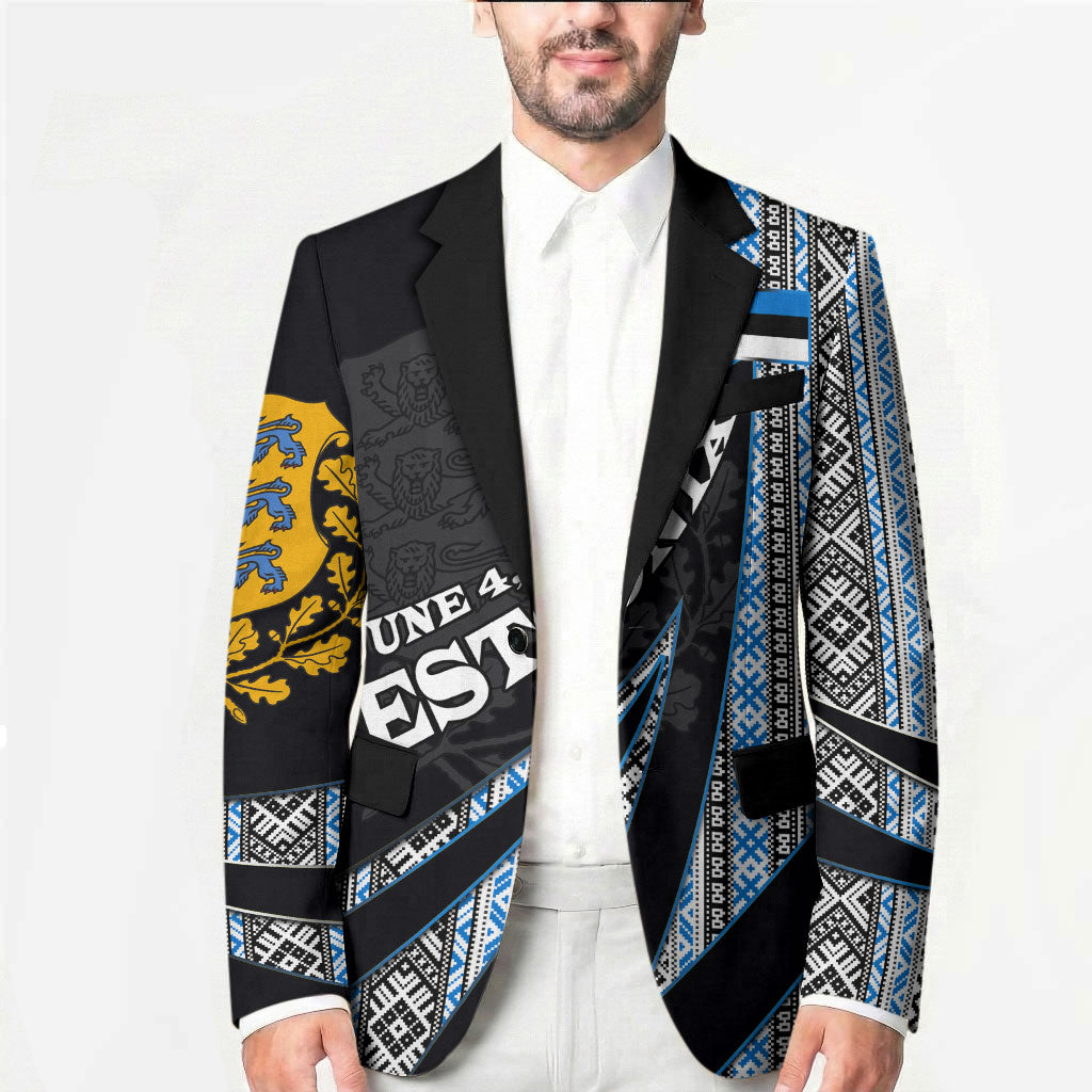Estonia June 4 1884 Eesti Lipp Blazer Ethnic Traditional Folk Art Flag