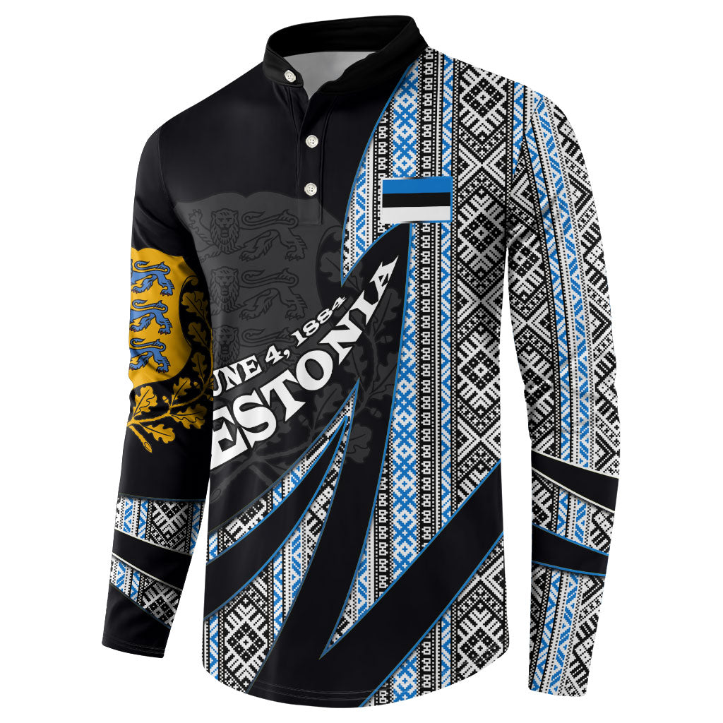 Estonia June 4 1884 Eesti Lipp Button Sweatshirt Ethnic Traditional Folk Art Flag