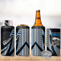 Estonia June 4 1884 Eesti Lipp 4 in 1 Can Cooler Tumbler Ethnic Traditional Folk Art Flag