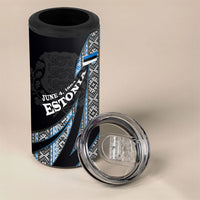 Estonia June 4 1884 Eesti Lipp 4 in 1 Can Cooler Tumbler Ethnic Traditional Folk Art Flag