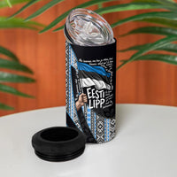Estonia June 4 1884 Eesti Lipp 4 in 1 Can Cooler Tumbler Ethnic Traditional Folk Art Flag
