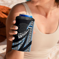 Estonia June 4 1884 Eesti Lipp 4 in 1 Can Cooler Tumbler Ethnic Traditional Folk Art Flag
