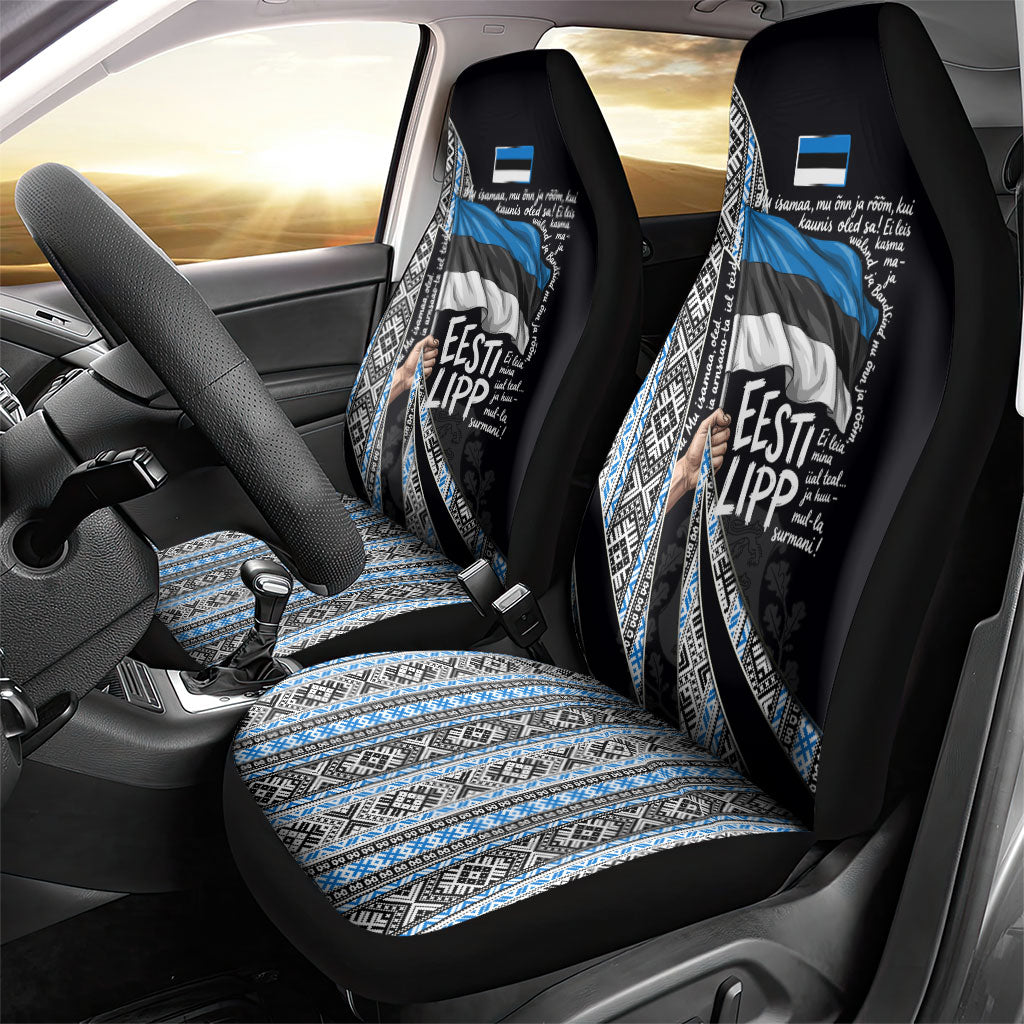 Estonia June 4 1884 Eesti Lipp Car Seat Cover Ethnic Traditional Folk Art Flag