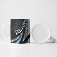 Estonia June 4 1884 Eesti Lipp Ceramic Mug Ethnic Traditional Folk Art Flag