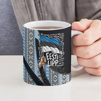 Estonia June 4 1884 Eesti Lipp Ceramic Mug Ethnic Traditional Folk Art Flag