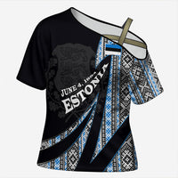 Estonia June 4 1884 Eesti Lipp Cross Shoulder Shirt Ethnic Traditional Folk Art Flag