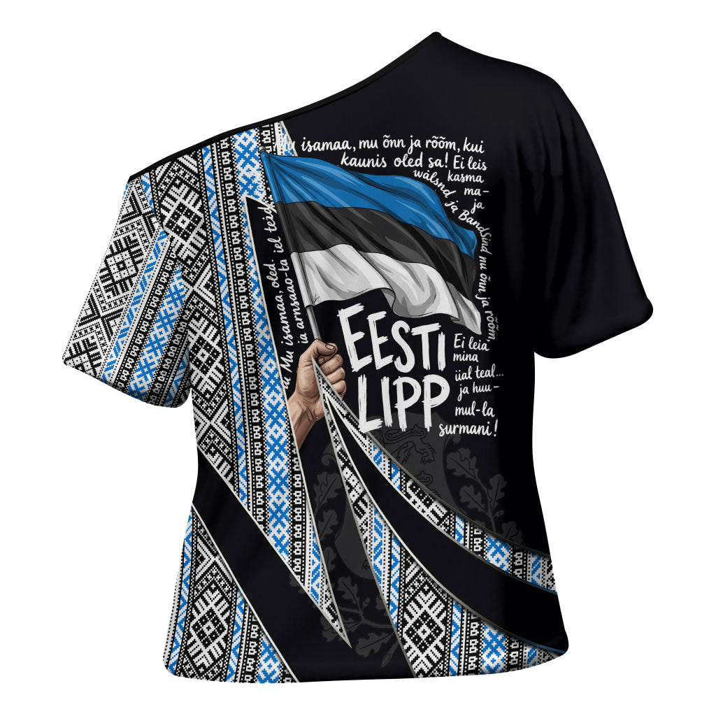 Estonia June 4 1884 Eesti Lipp Cross Shoulder Shirt Ethnic Traditional Folk Art Flag