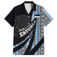 Estonia June 4 1884 Eesti Lipp Hawaiian Shirt Ethnic Traditional Folk Art Flag