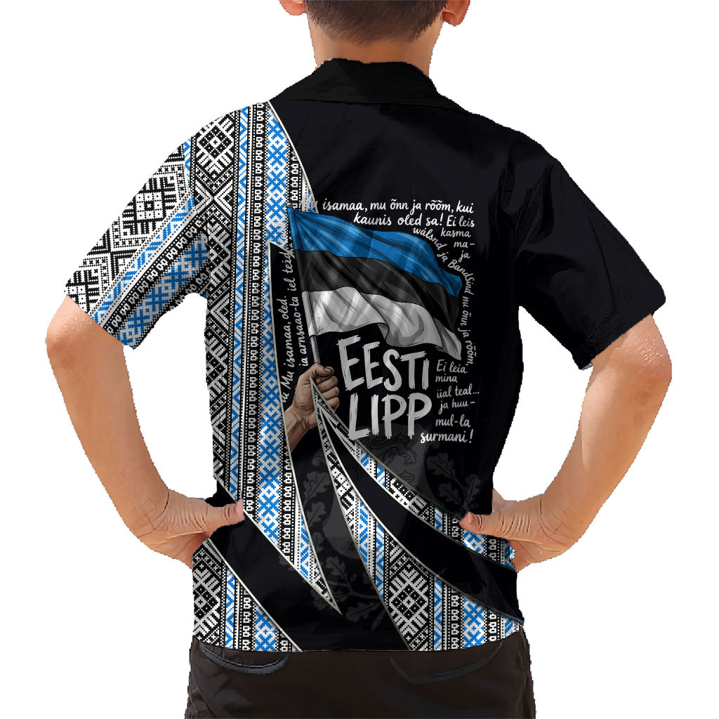 Estonia June 4 1884 Eesti Lipp Hawaiian Shirt Ethnic Traditional Folk Art Flag