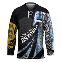 Estonia June 4 1884 Eesti Lipp Hockey Jersey Ethnic Traditional Folk Art Flag