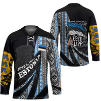 Estonia June 4 1884 Eesti Lipp Hockey Jersey Ethnic Traditional Folk Art Flag