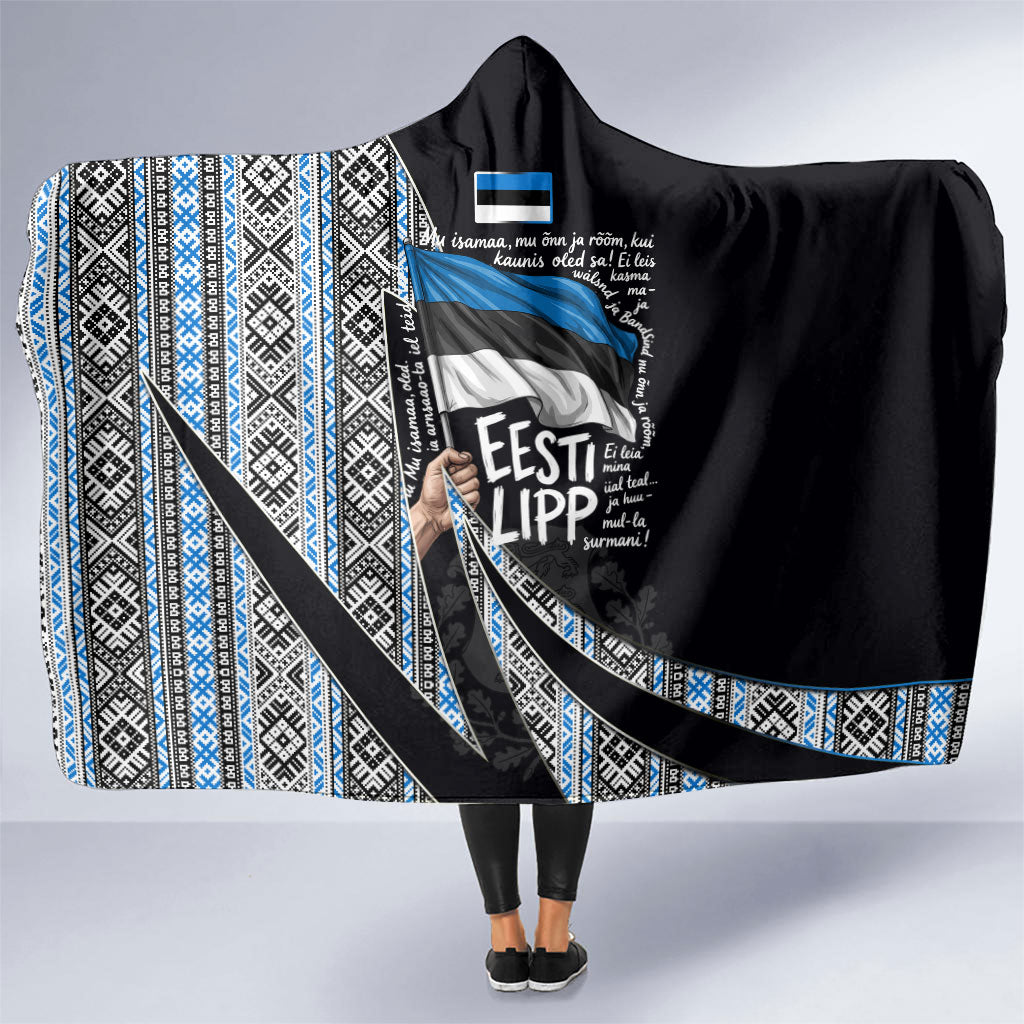Estonia June 4 1884 Eesti Lipp Hooded Blanket Ethnic Traditional Folk Art Flag