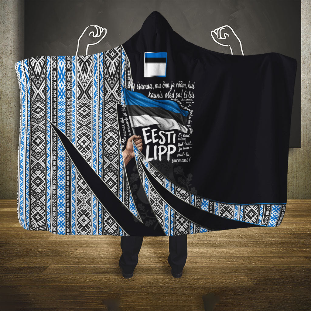 Estonia June 4 1884 Eesti Lipp Hooded Blanket Ethnic Traditional Folk Art Flag