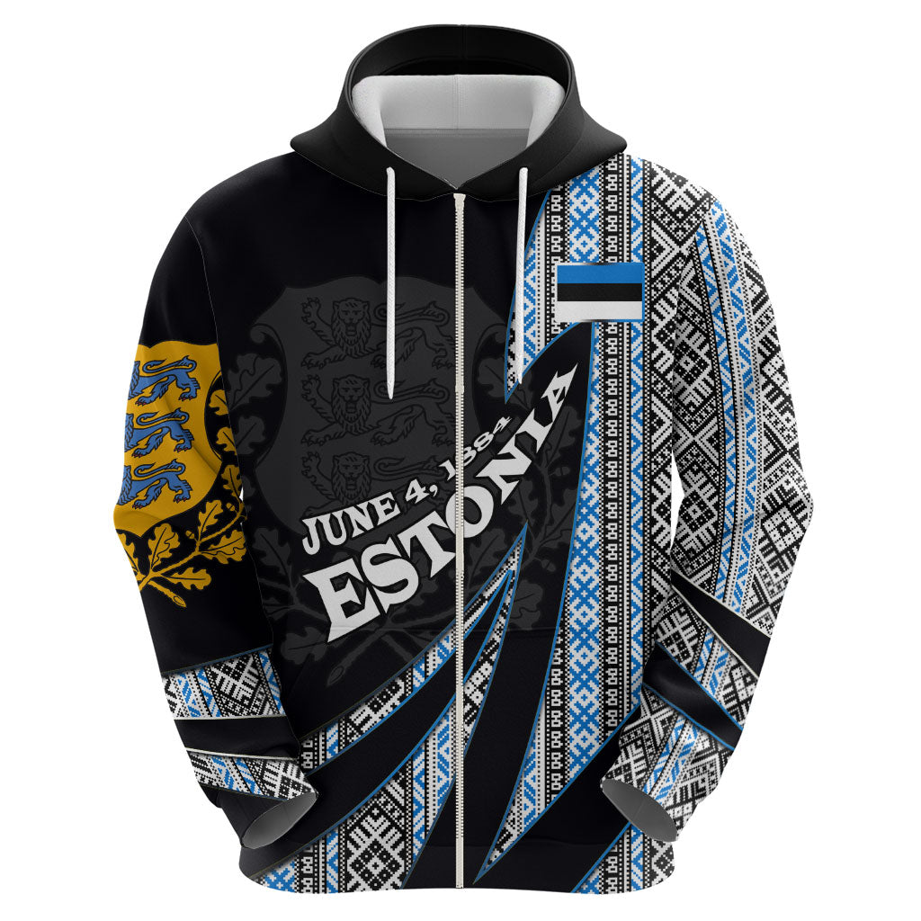 Estonia June 4 1884 Eesti Lipp Hoodie Ethnic Traditional Folk Art Flag