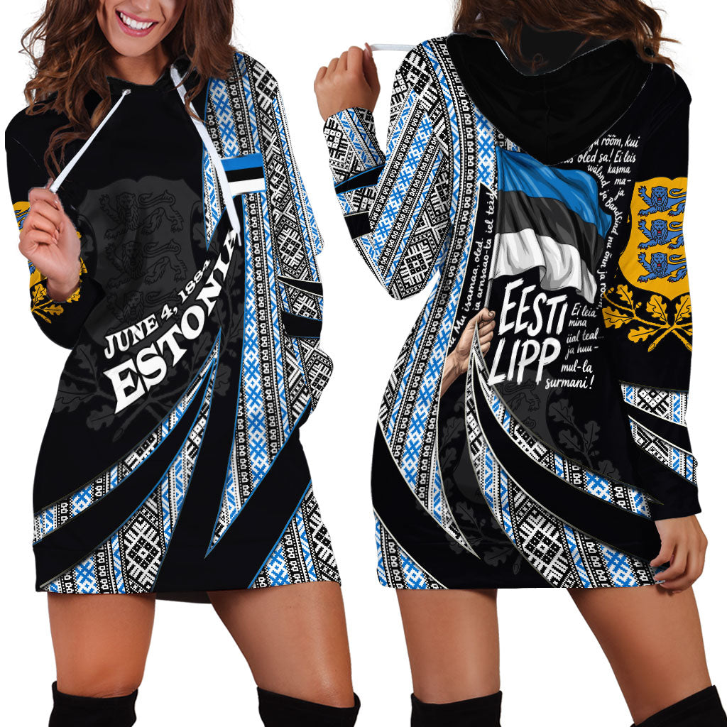 Estonia June 4 1884 Eesti Lipp Hoodie Dress Ethnic Traditional Folk Art Flag