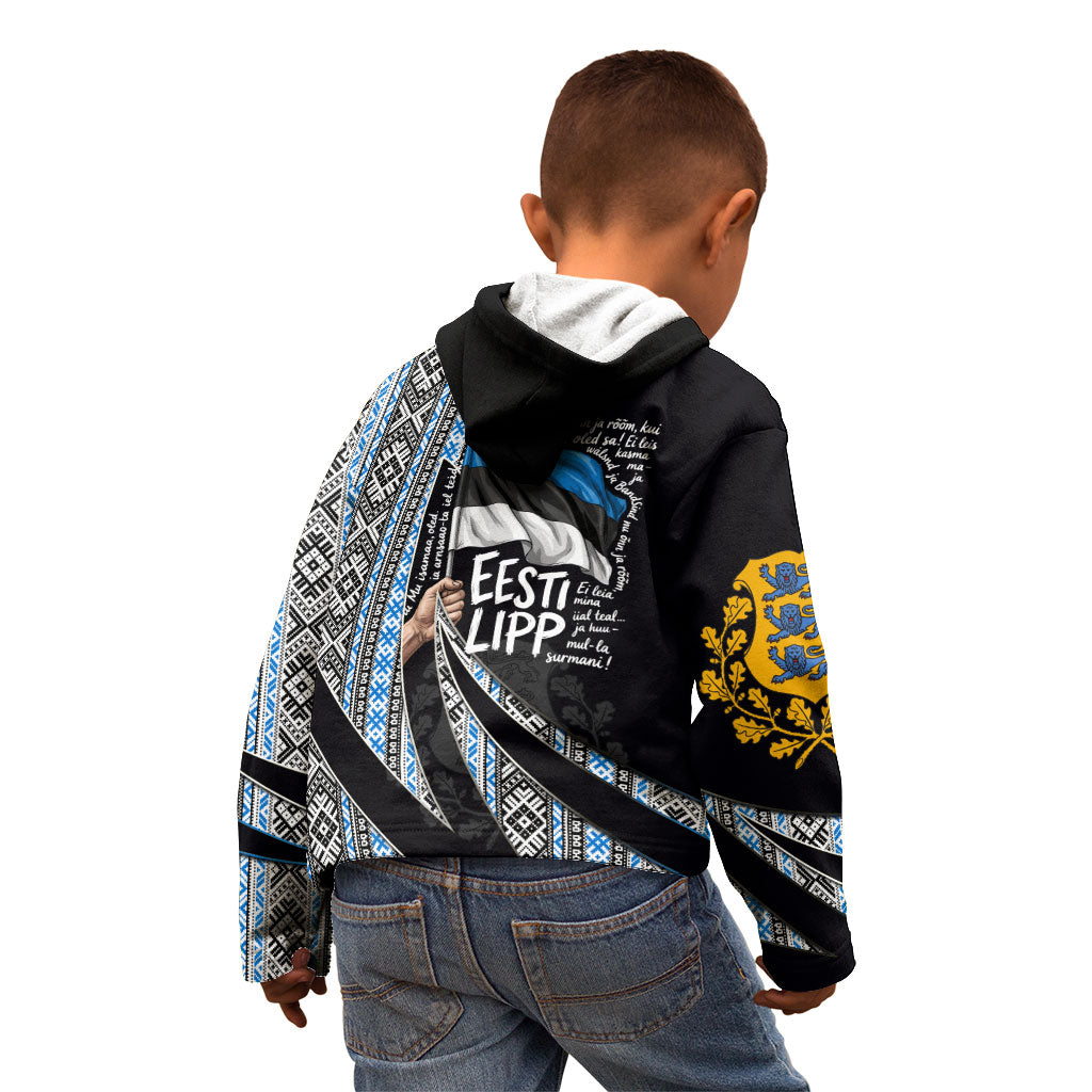 Estonia June 4 1884 Eesti Lipp Kid Hoodie Ethnic Traditional Folk Art Flag