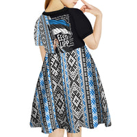 Estonia June 4 1884 Eesti Lipp Kid Short Sleeve Dress Ethnic Traditional Folk Art Flag