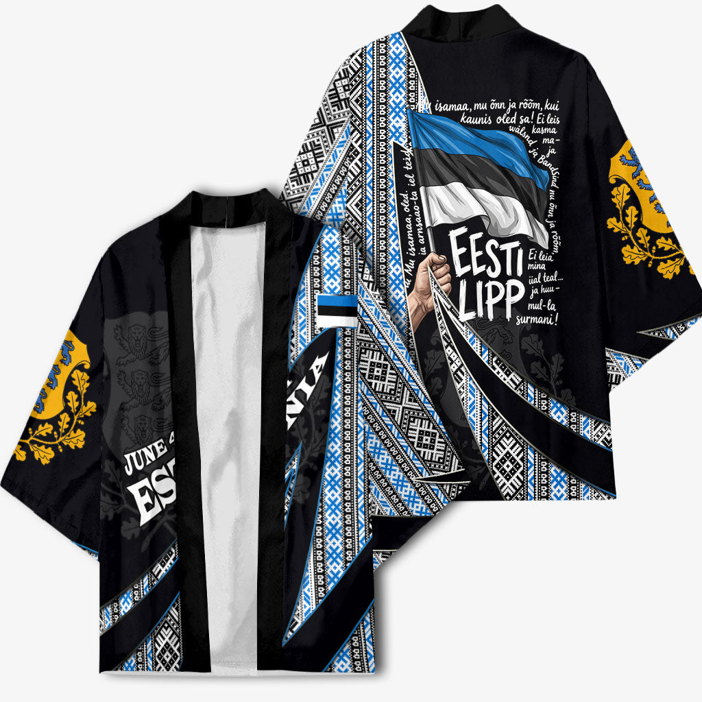 Estonia June 4 1884 Eesti Lipp Kimono Ethnic Traditional Folk Art Flag