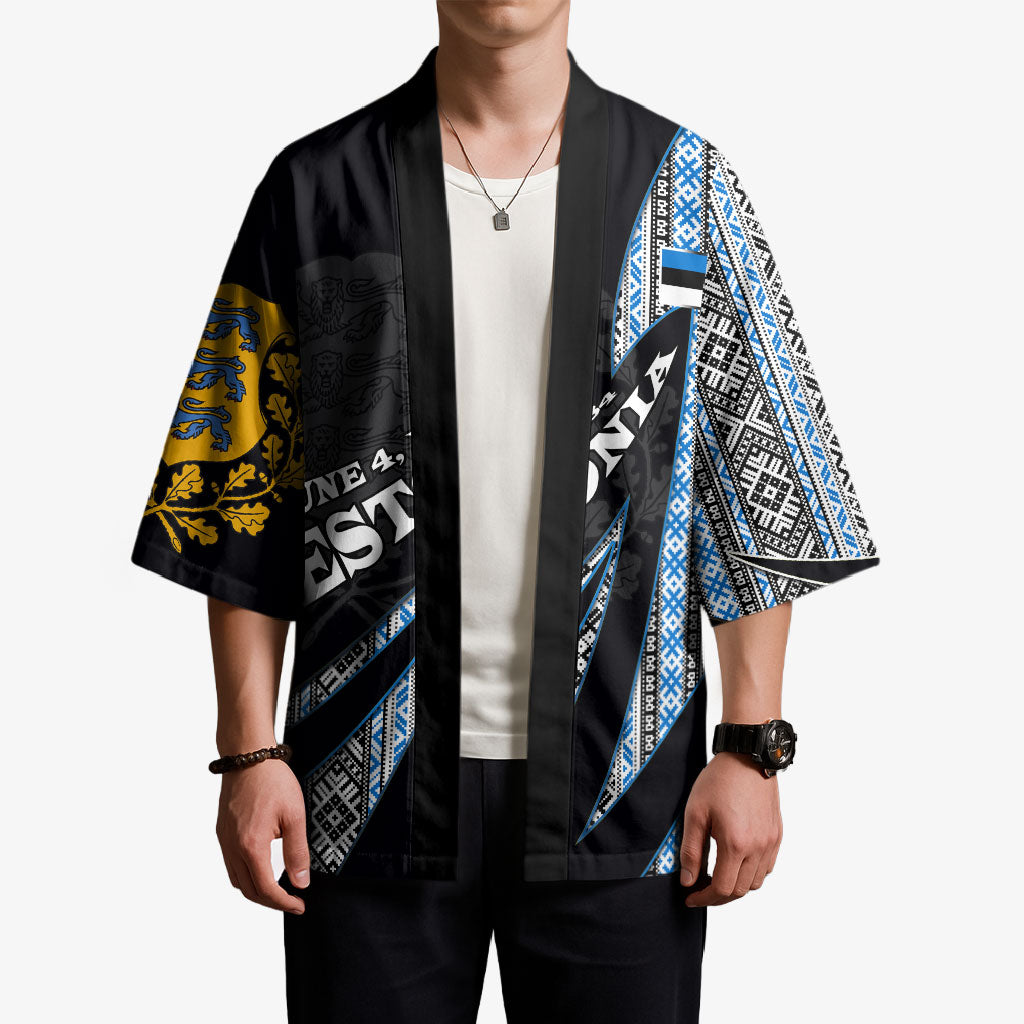 Estonia June 4 1884 Eesti Lipp Kimono Ethnic Traditional Folk Art Flag