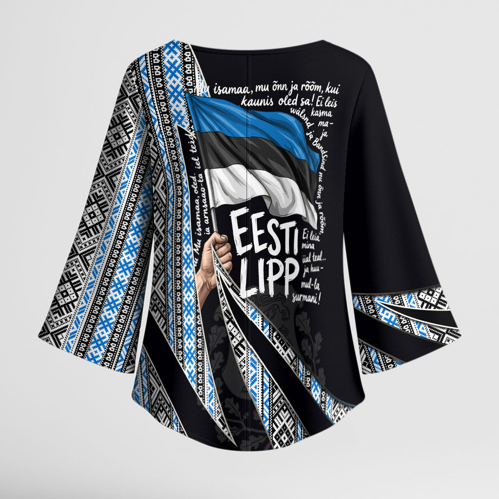 Estonia June 4 1884 Eesti Lipp Kimono Sleeve Blouse Ethnic Traditional Folk Art Flag