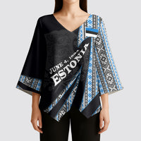 Estonia June 4 1884 Eesti Lipp Kimono Sleeve Blouse Ethnic Traditional Folk Art Flag