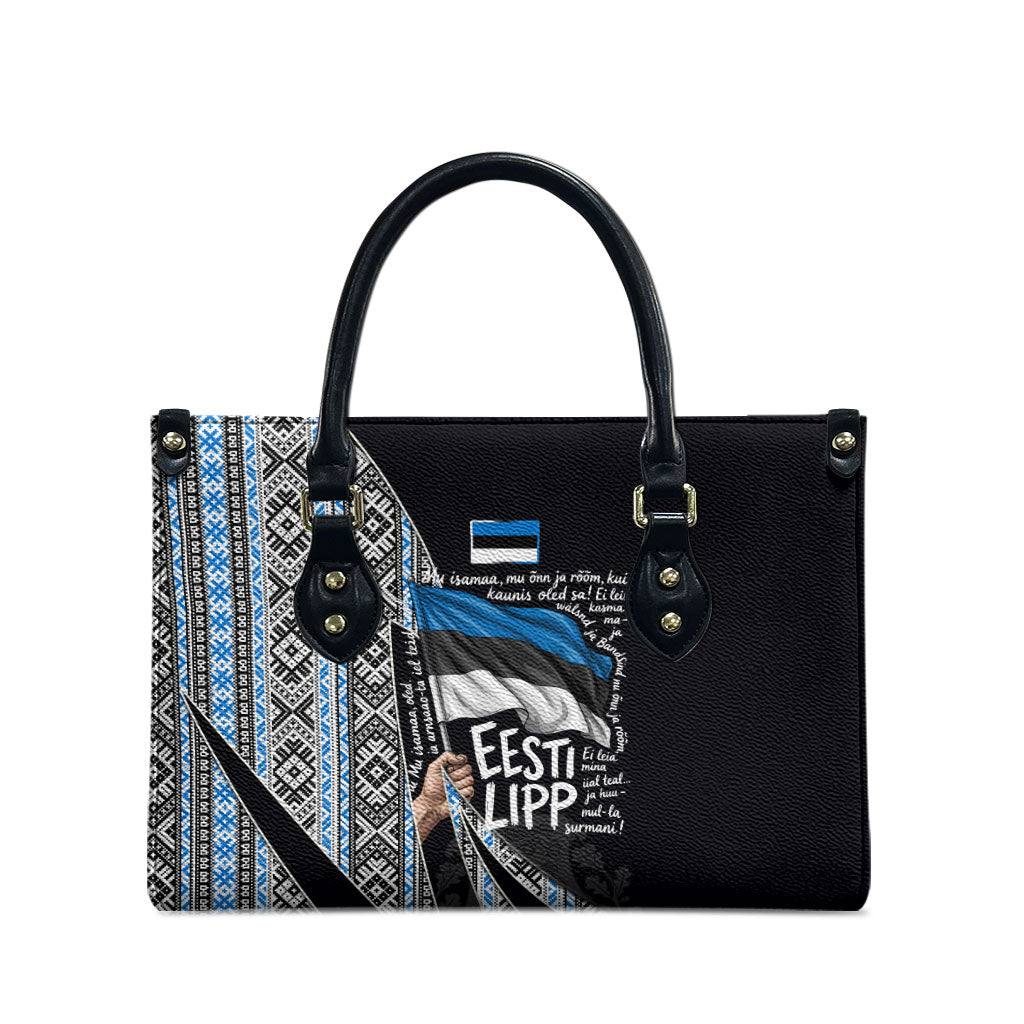 Estonia June 4 1884 Eesti Lipp Leather Bag Ethnic Traditional Folk Art Flag