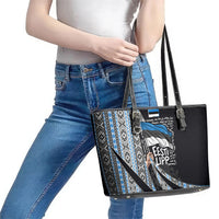 Estonia June 4 1884 Eesti Lipp Leather Tote Bag Ethnic Traditional Folk Art Flag