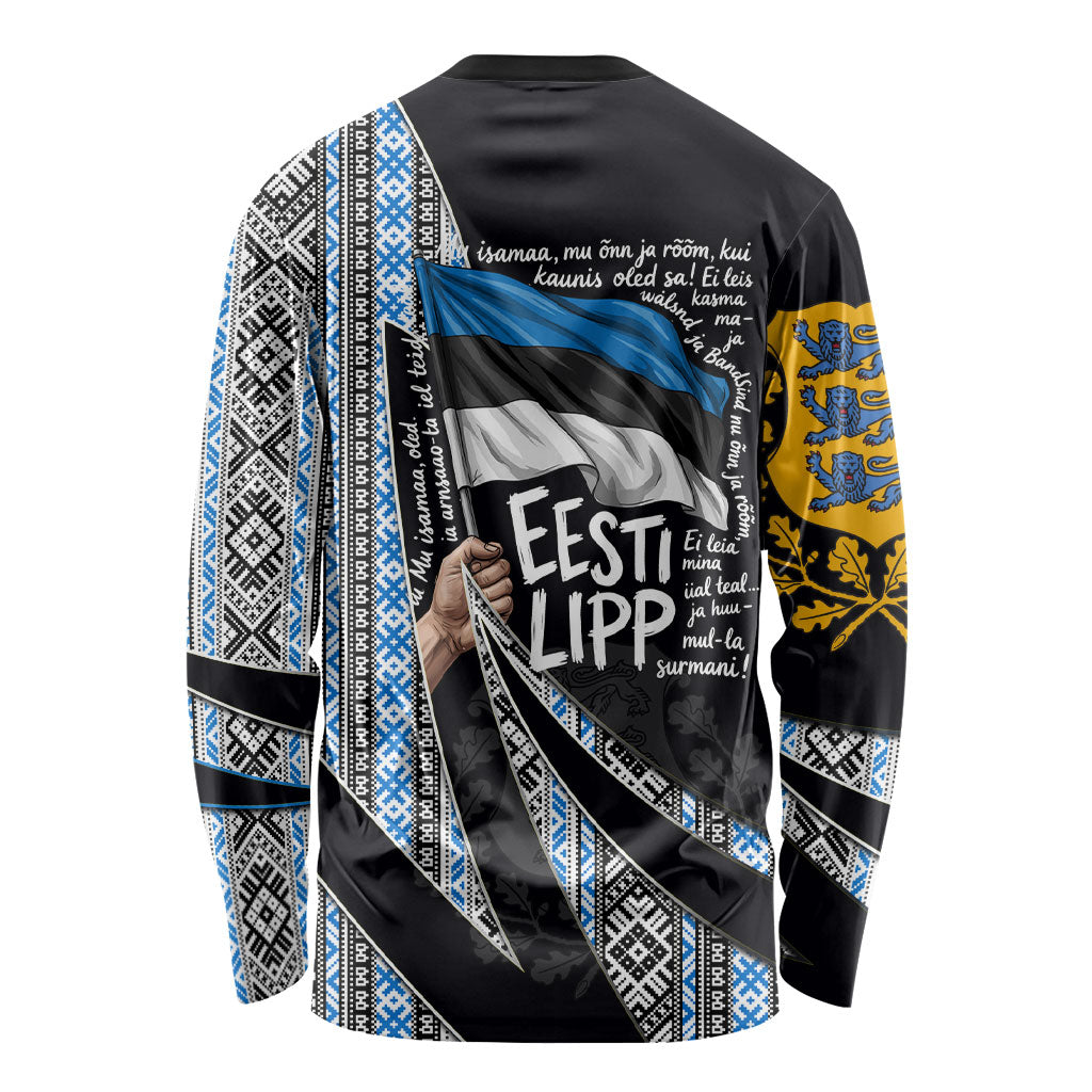 Estonia June 4 1884 Eesti Lipp Long Sleeve Shirt Ethnic Traditional Folk Art Flag
