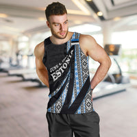 Estonia June 4 1884 Eesti Lipp Men Tank Top Ethnic Traditional Folk Art Flag