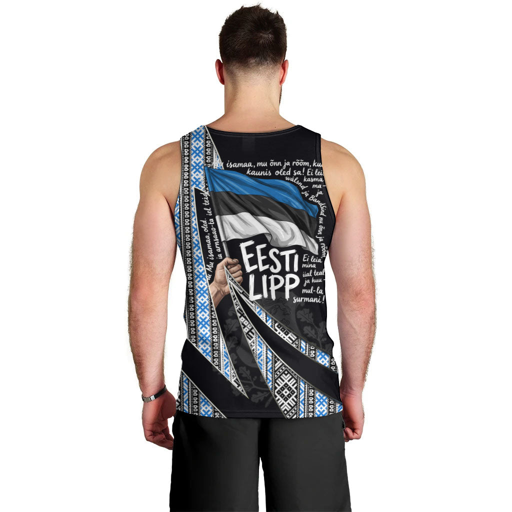 Estonia June 4 1884 Eesti Lipp Men Tank Top Ethnic Traditional Folk Art Flag
