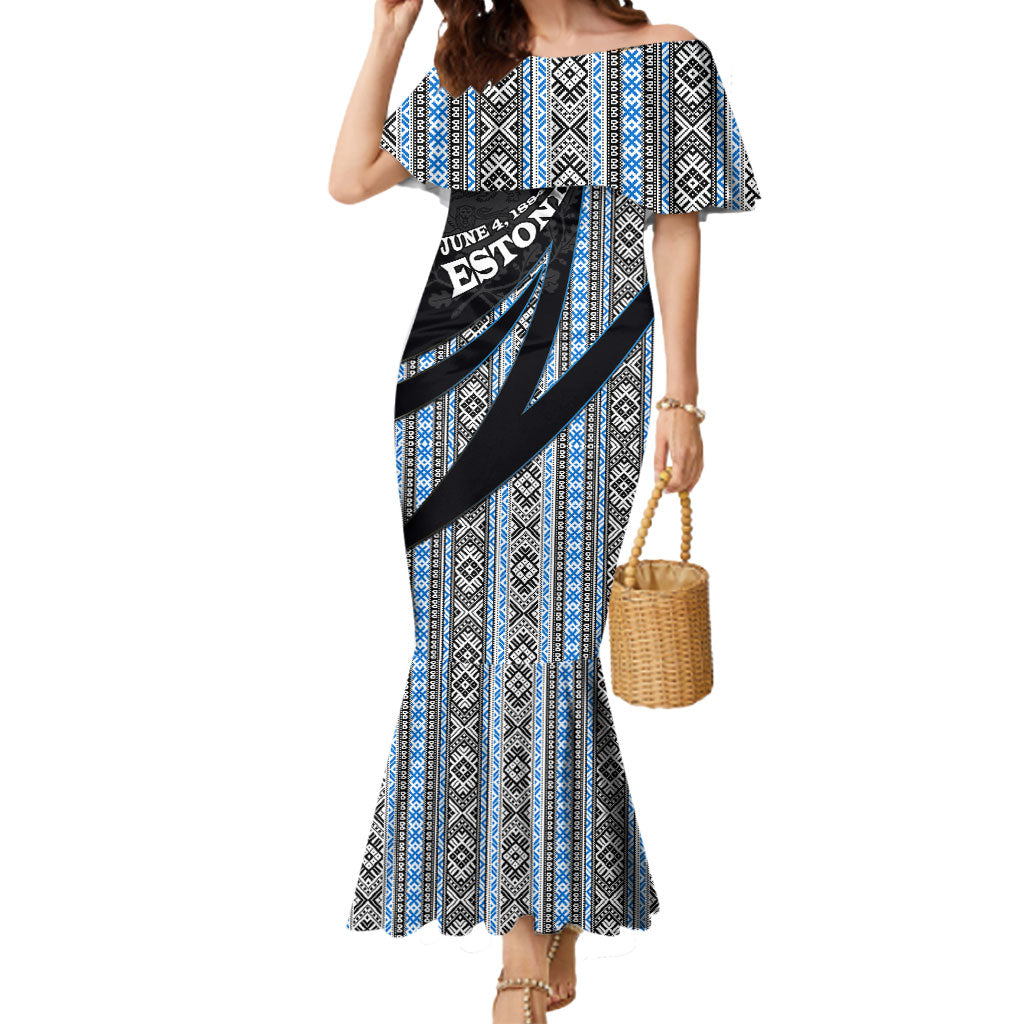 Estonia June 4 1884 Eesti Lipp Mermaid Dress Ethnic Traditional Folk Art Flag