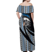 Estonia June 4 1884 Eesti Lipp Off Shoulder Maxi Dress Ethnic Traditional Folk Art Flag
