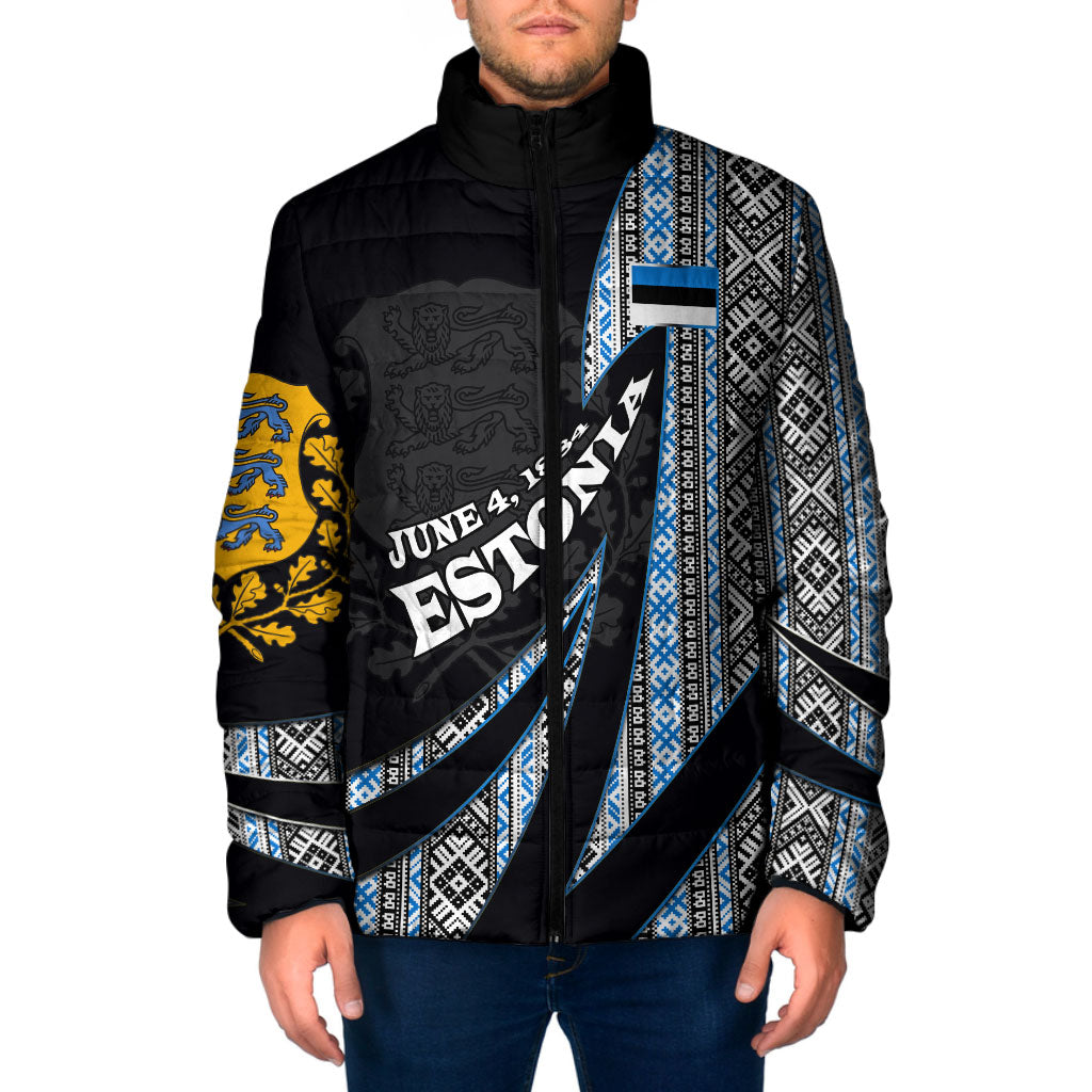Estonia June 4 1884 Eesti Lipp Padded Jacket Ethnic Traditional Folk Art Flag
