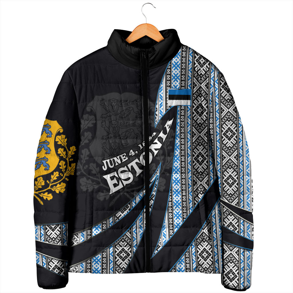 Estonia June 4 1884 Eesti Lipp Padded Jacket Ethnic Traditional Folk Art Flag