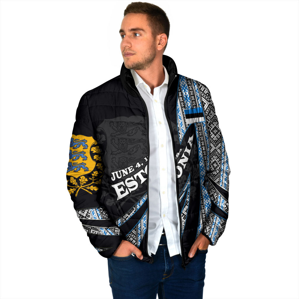 Estonia June 4 1884 Eesti Lipp Padded Jacket Ethnic Traditional Folk Art Flag