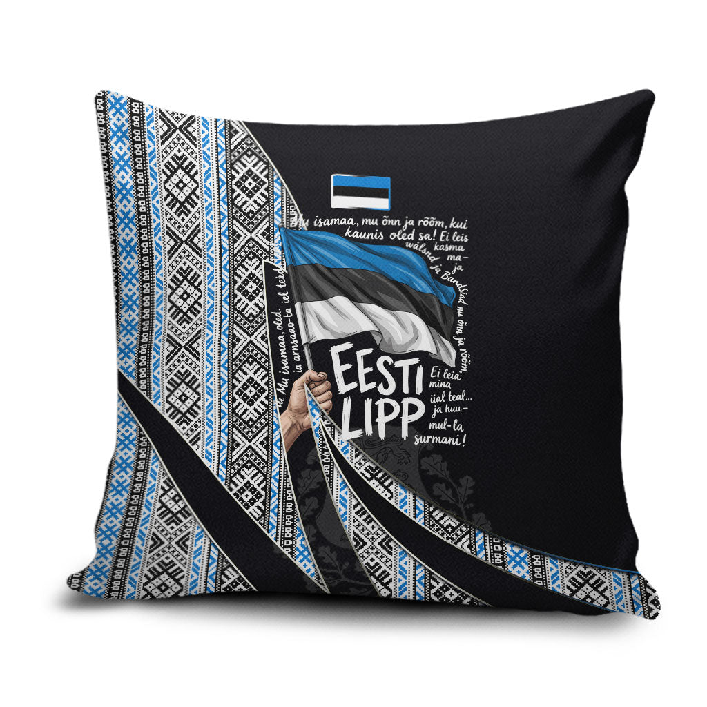 Estonia June 4 1884 Eesti Lipp Pillow Cover Ethnic Traditional Folk Art Flag