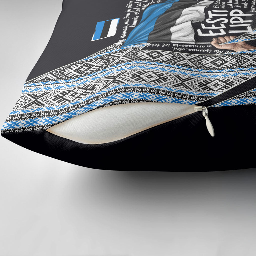 Estonia June 4 1884 Eesti Lipp Pillow Cover Ethnic Traditional Folk Art Flag
