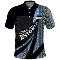 Estonia June 4 1884 Eesti Lipp Polo Shirt Ethnic Traditional Folk Art Flag