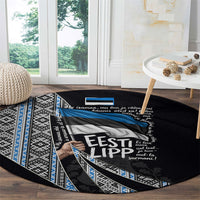 Estonia June 4 1884 Eesti Lipp Round Carpet Ethnic Traditional Folk Art Flag