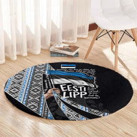 Estonia June 4 1884 Eesti Lipp Round Carpet Ethnic Traditional Folk Art Flag